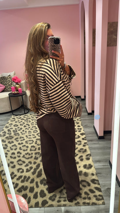 Wide Leg Jeans Bruin 2057