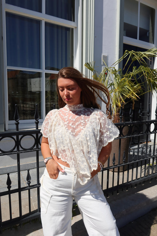 Boho Chic Lace Top Off White
