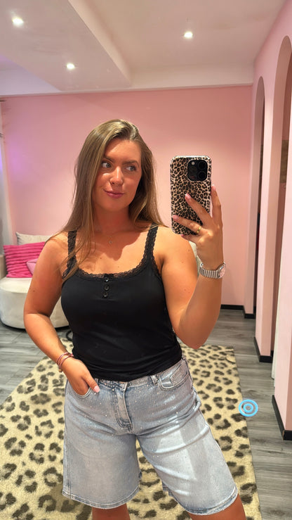 Lace Comfort Top Zwart