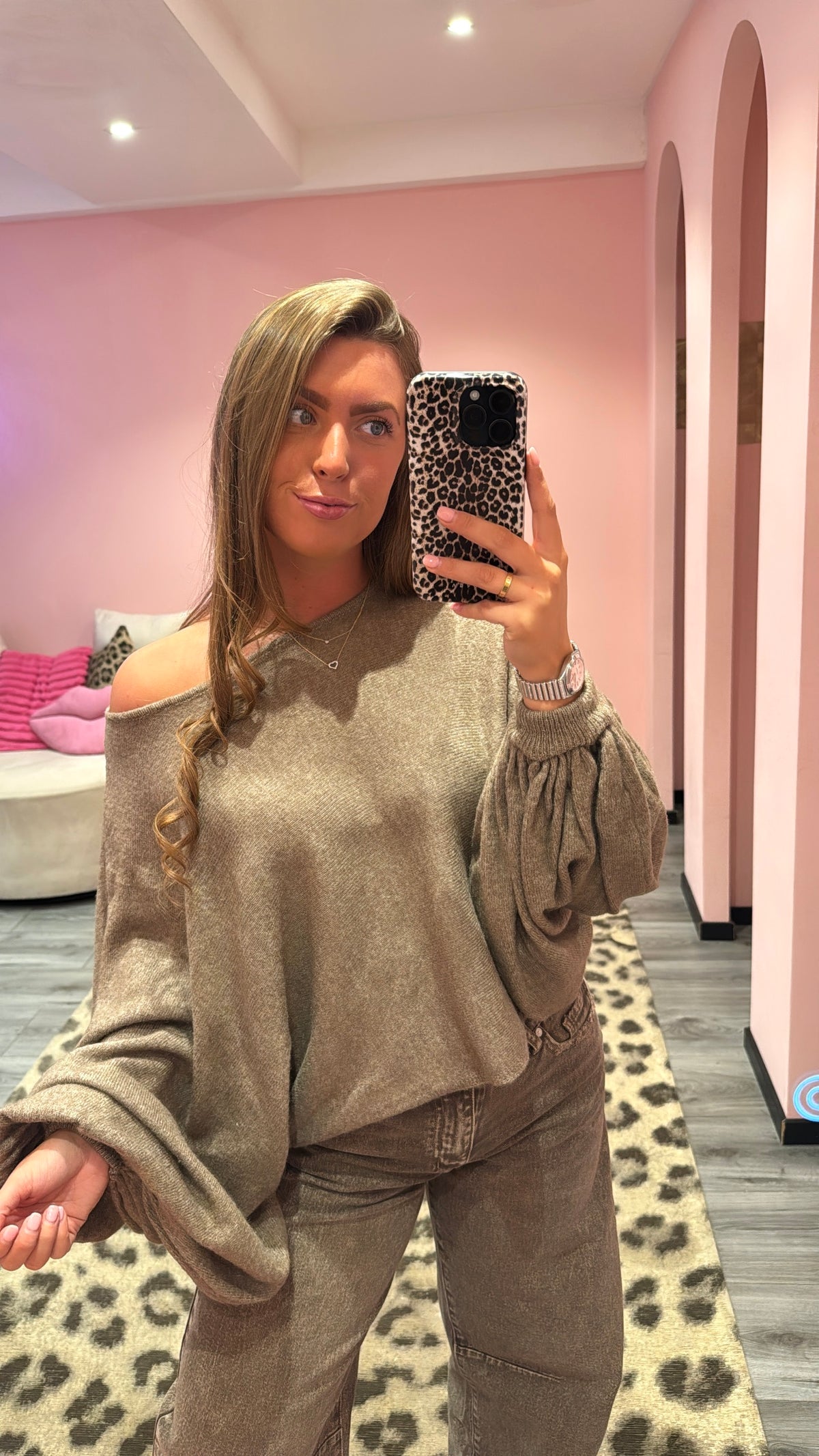 Cozy Balloon Knit Taupe
