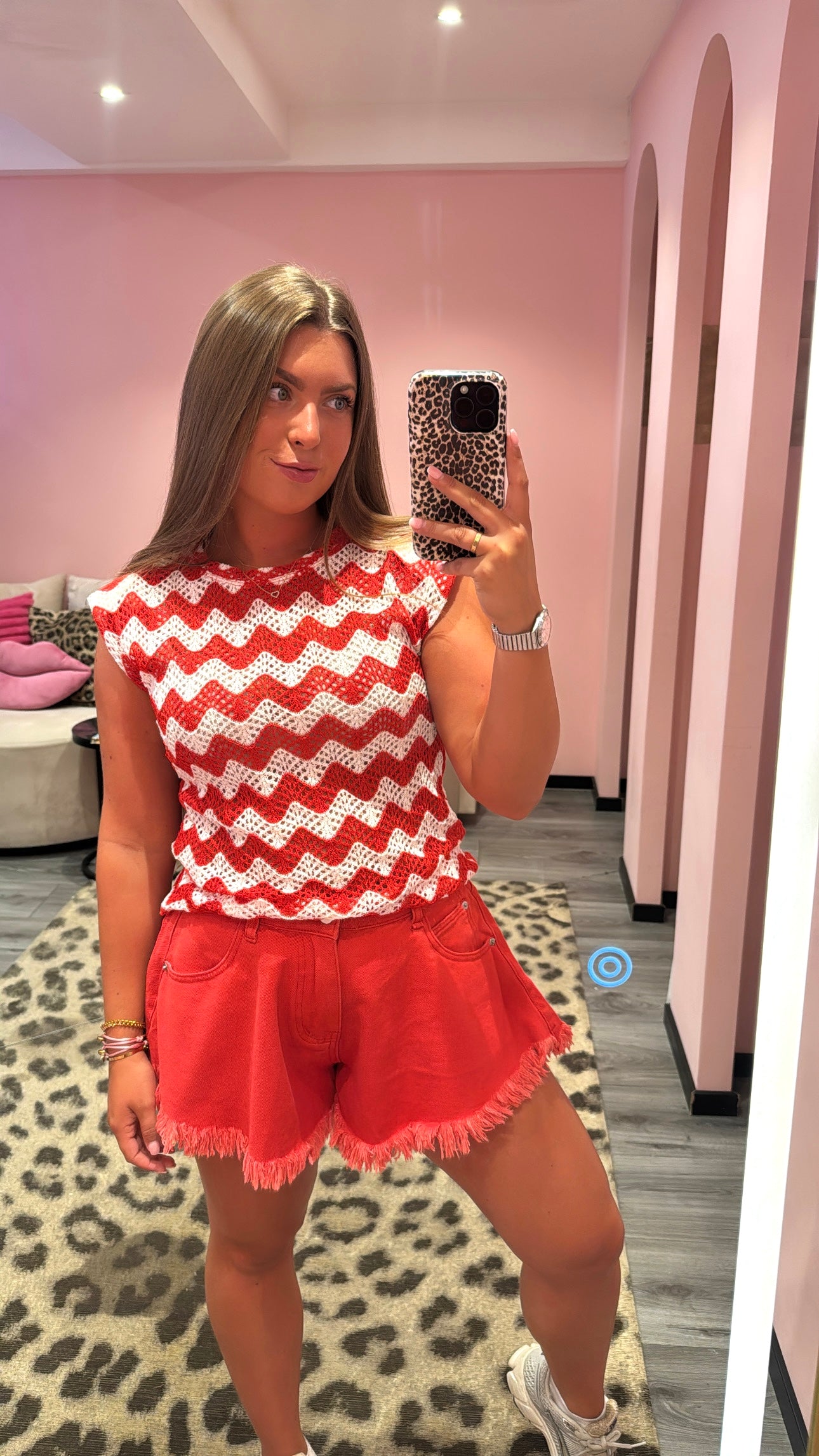Ruffle Short Rood