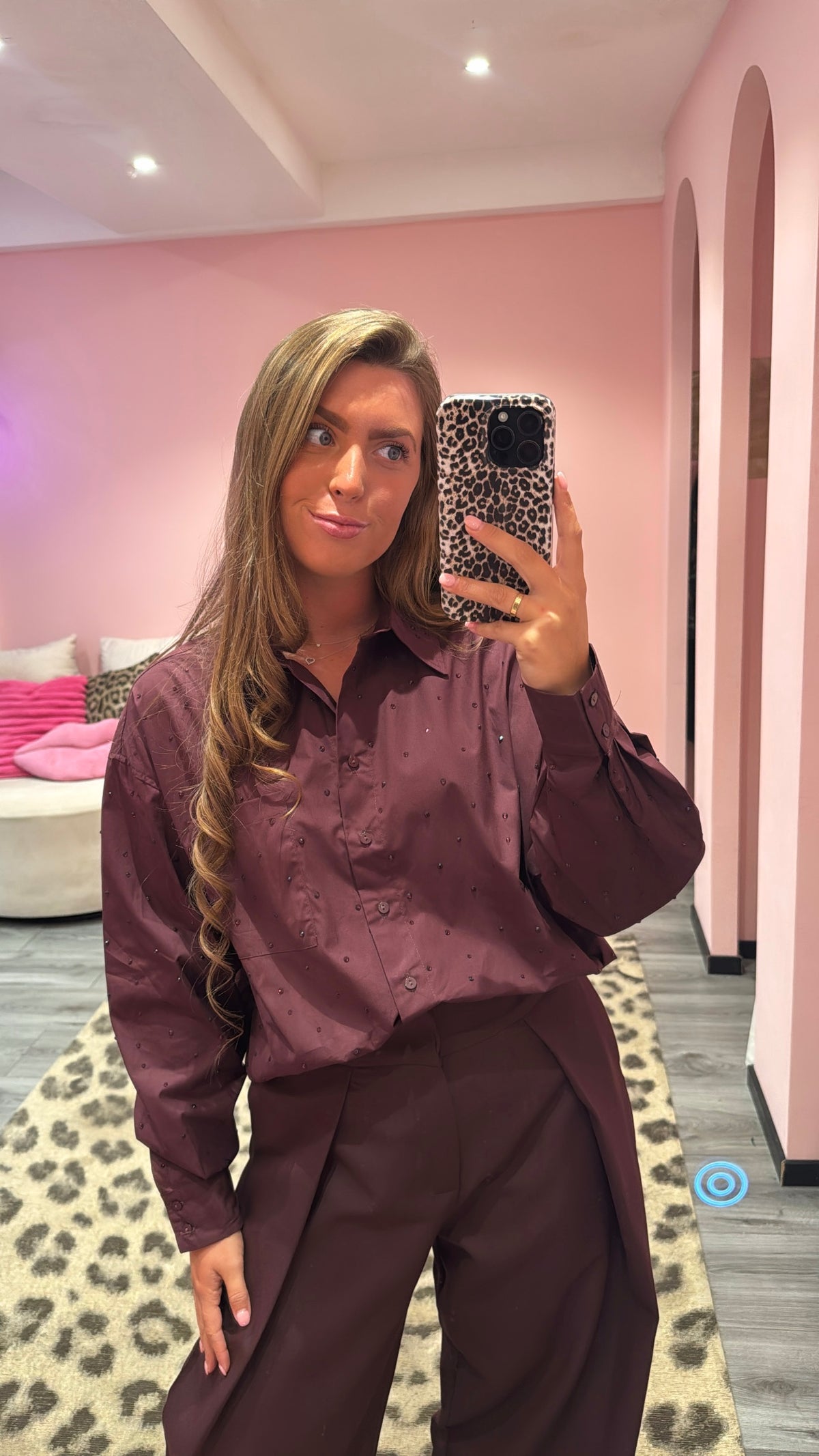 Blouse Sofia Strass Aubergine