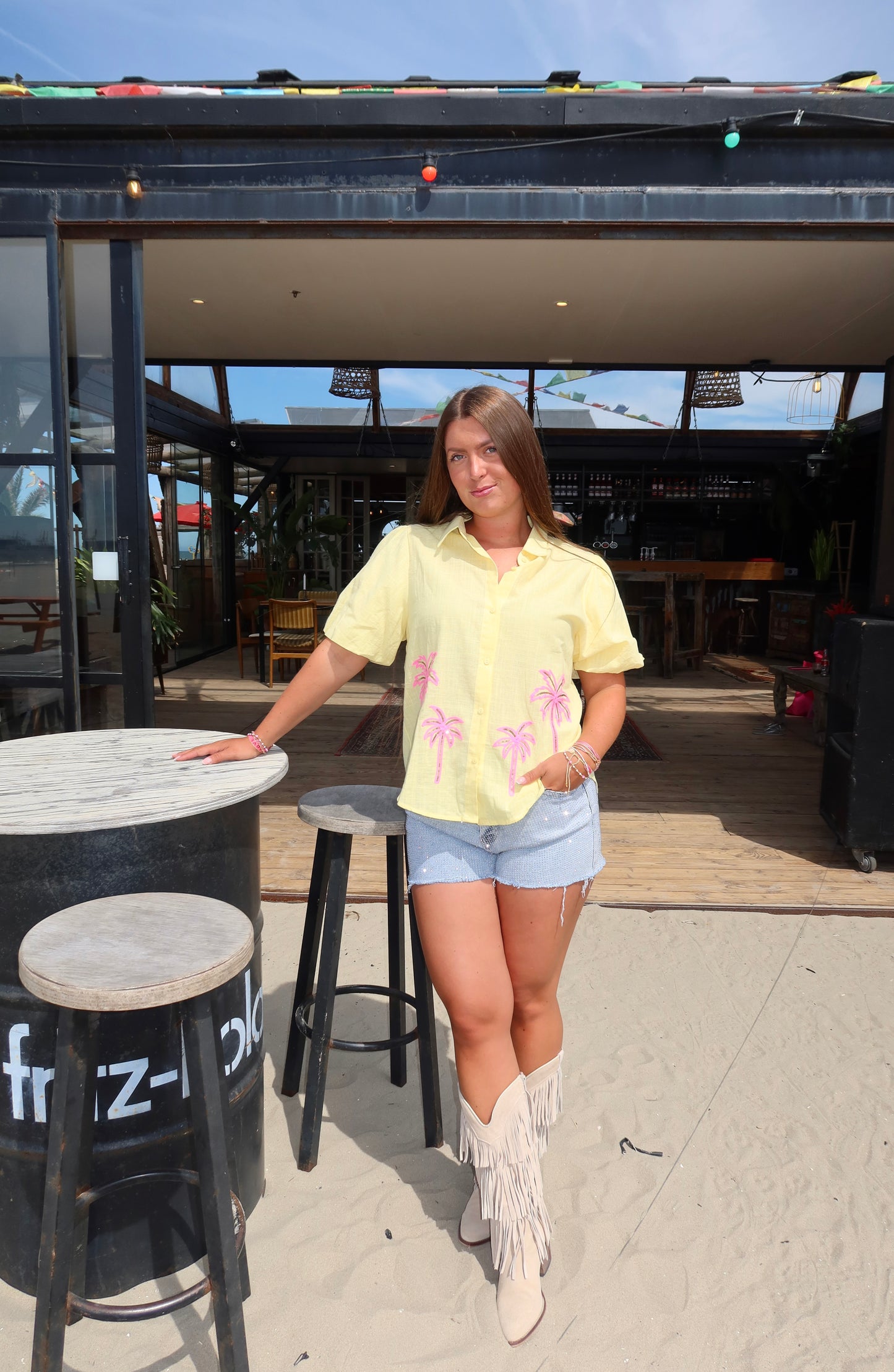 Blouse Palmboom Geel