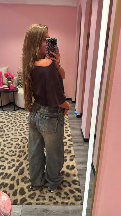 Queen Hearts Barrel Jeans Mid Waist 3717 -6