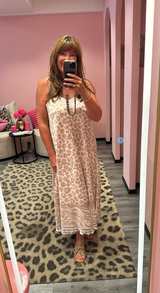 Safari Chic Maxi Jurk Beige