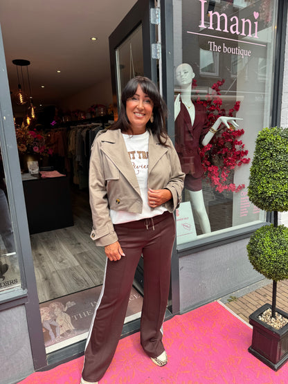 Cropped Trenchcoat Taupe