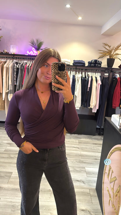 Soft V Top Aubergine