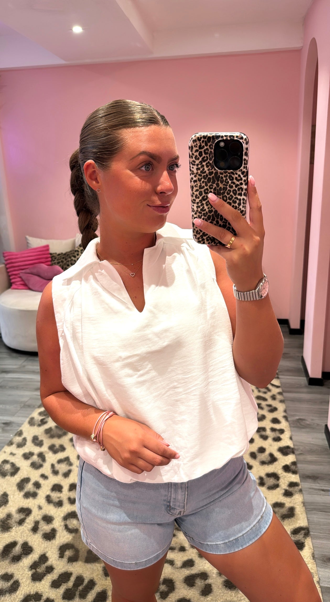 Luna Sleeveless Blouse Wit