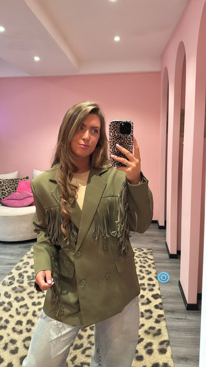 Ambika Blazer Army Fringe
