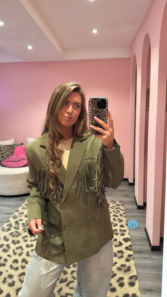 Ambika Blazer Army Fringe