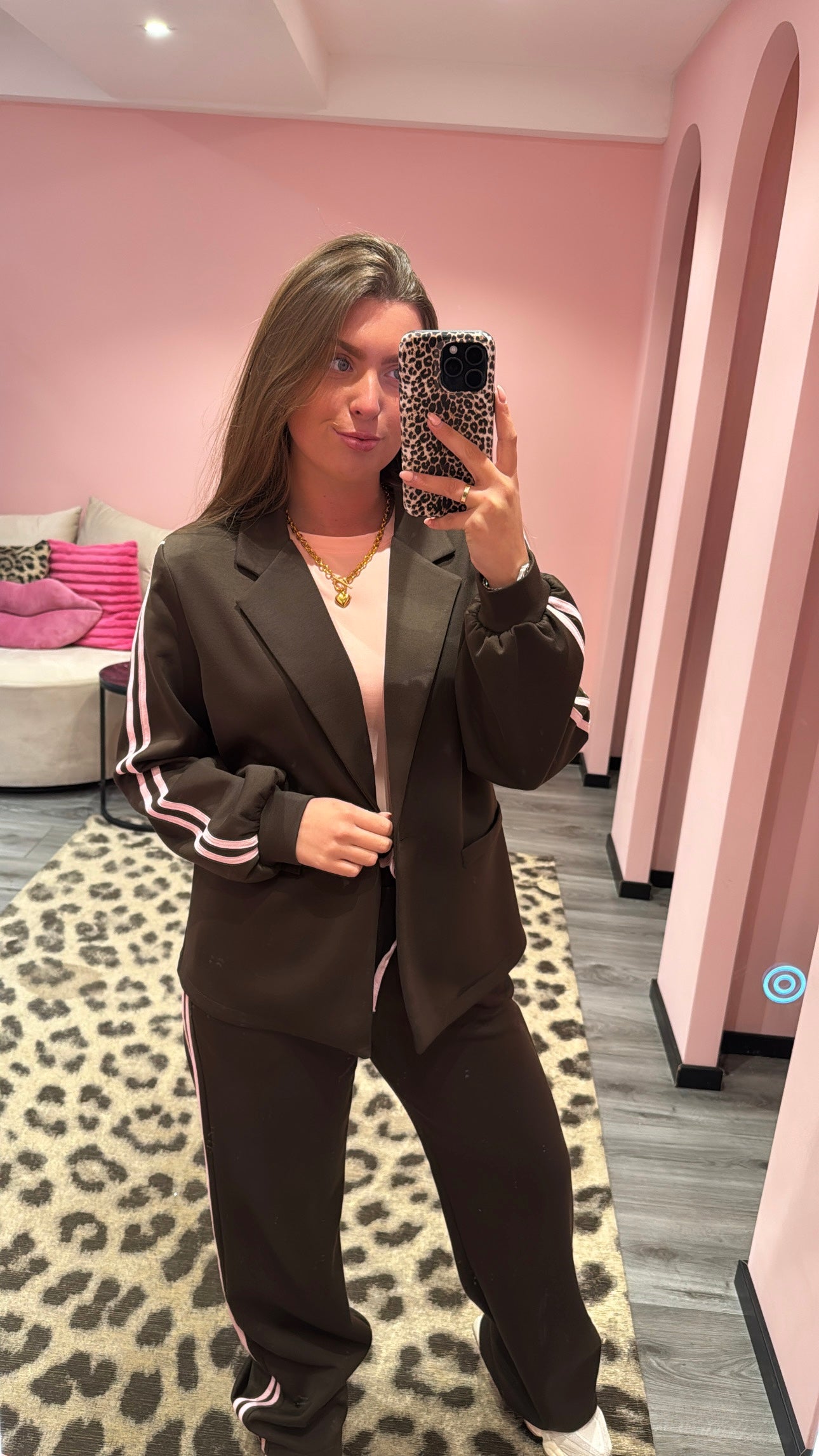 Everyday Chic Jogger Set Brown/Pink