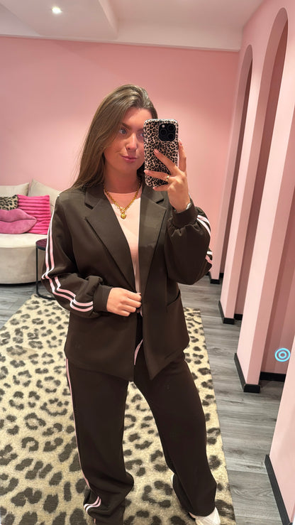 Everyday Chic Jogger Set Brown/Pink