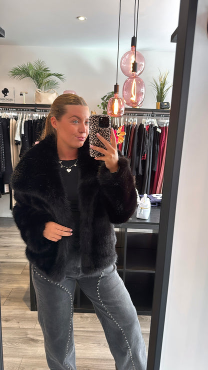 Faux Fur Jasje Zwart