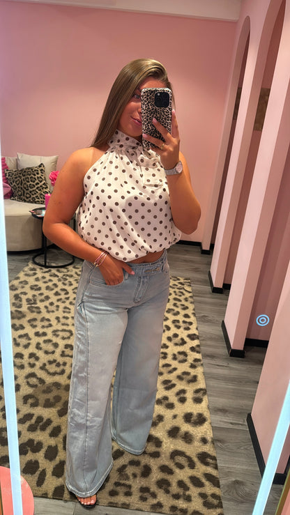Queen Hearts Jeans Wide Leg Soft 10019