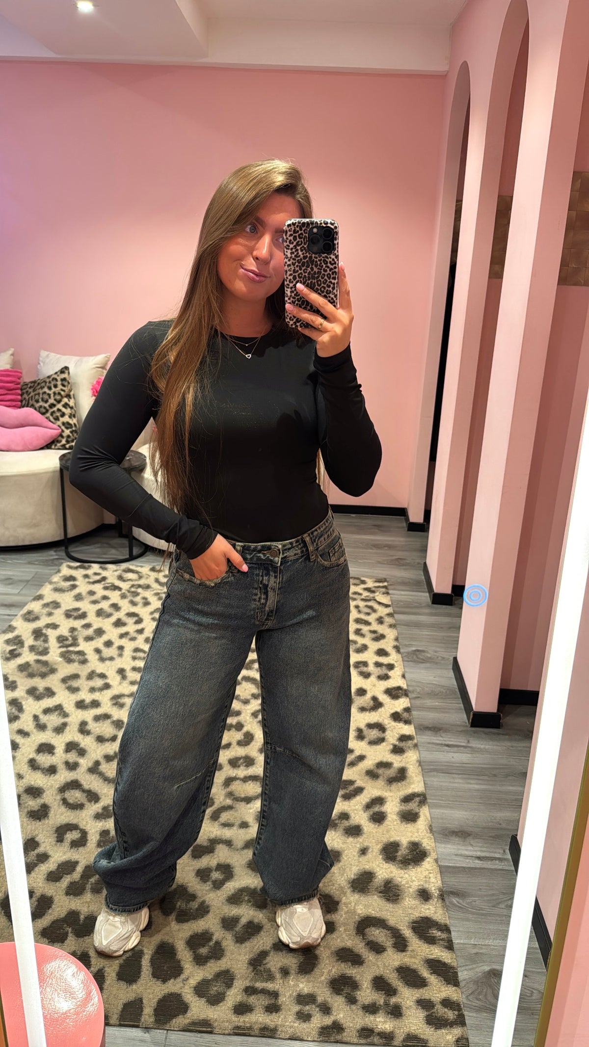 Queen Hearts Barrel Jeans Mid Waist Denim 5029-1