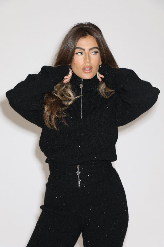 Reinders Pia Pully Sweater Sequins True Black