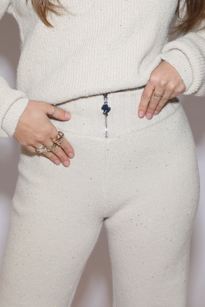 Reinders Pia Pully Pants Sequins Creme