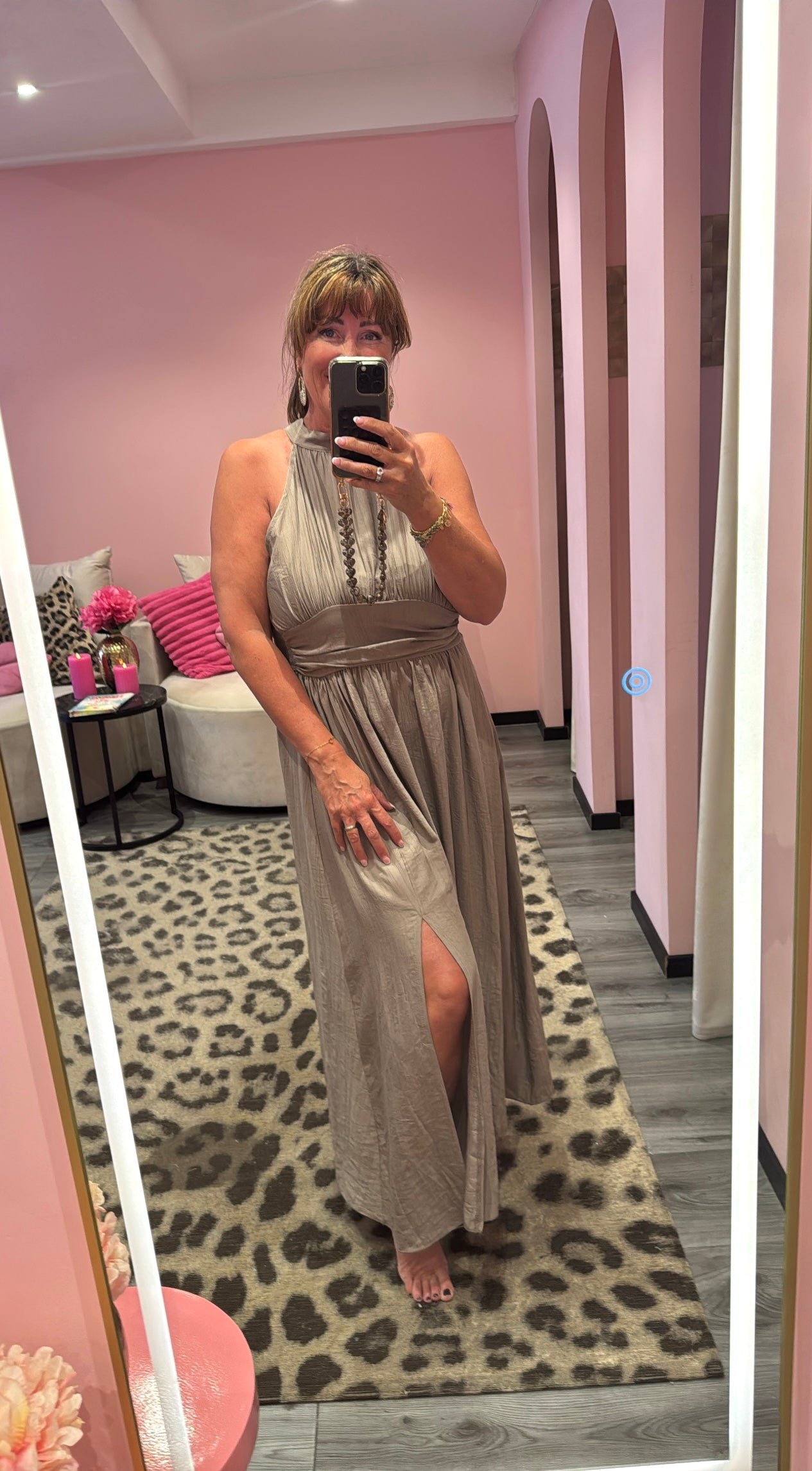 Solea Maxi Jurk Taupe