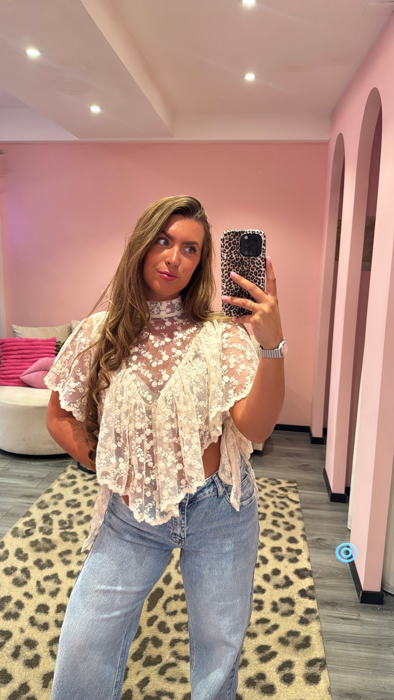 Boho Chic Lace Top Beige