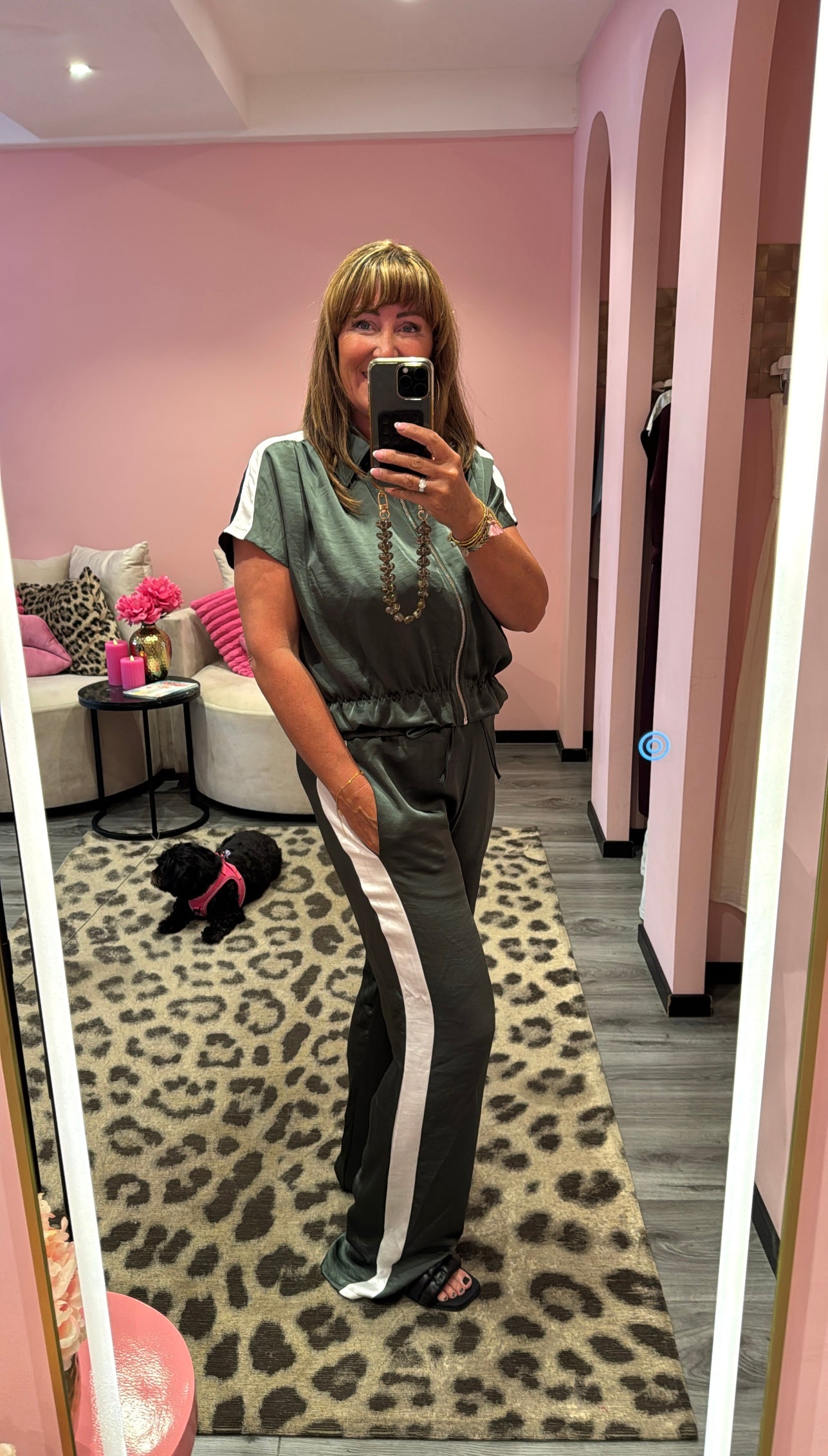 Loulou Satin Set Army