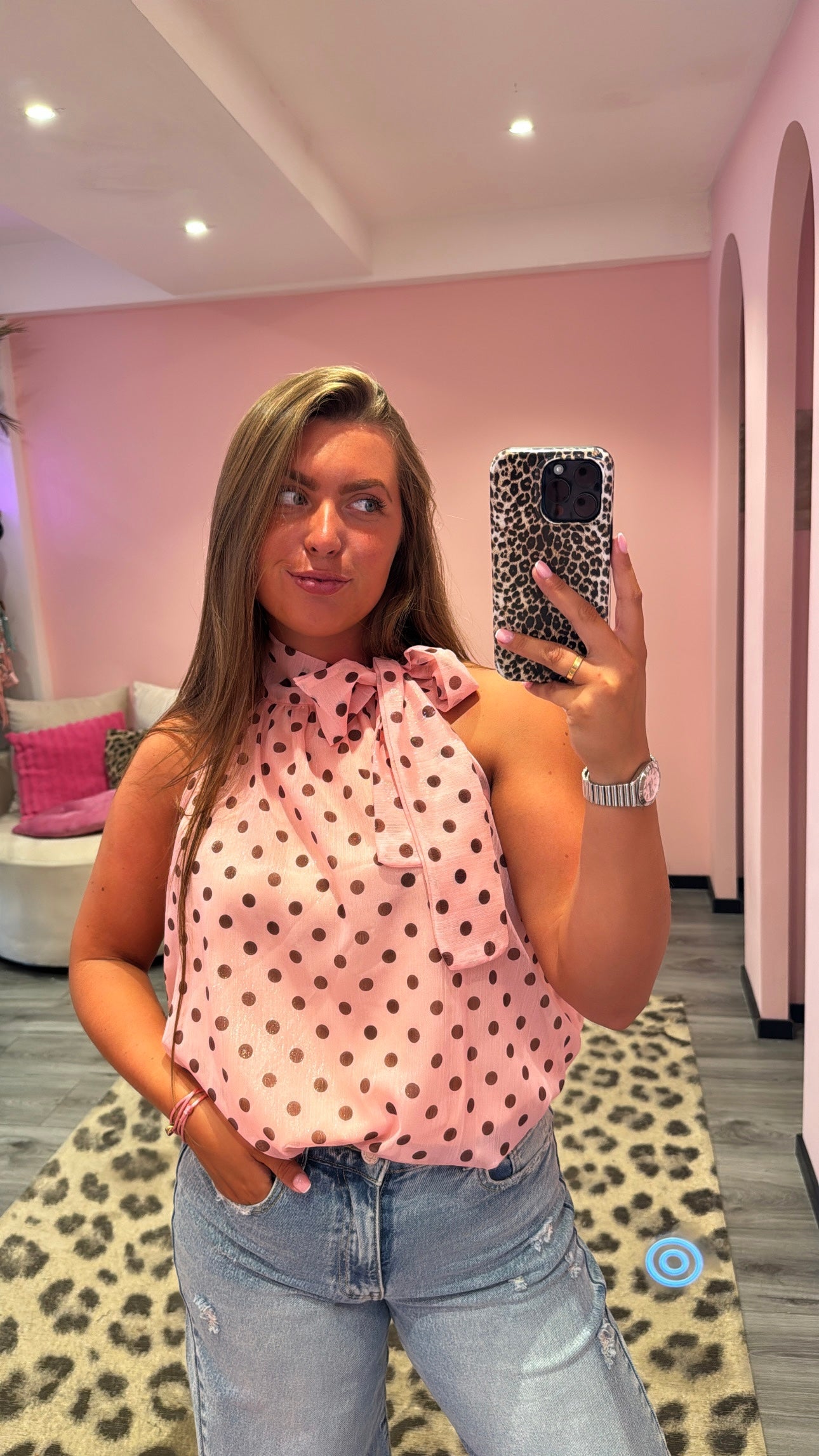 Dots Halter Top Roze