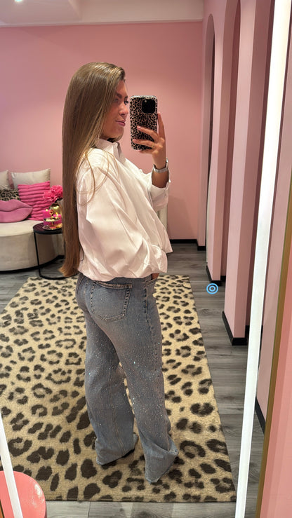 Wide Leg Jeans Queen Hearts Extra Lang 3908