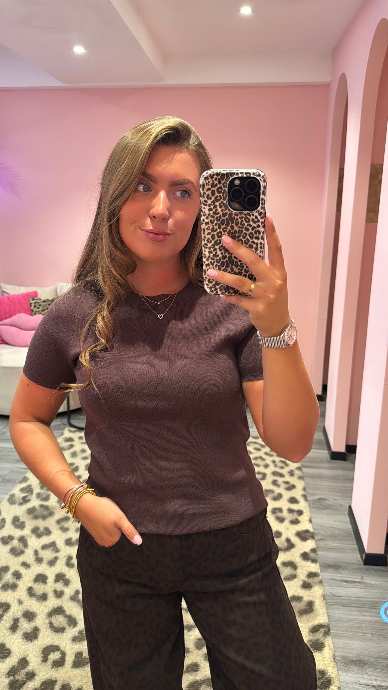 Soft Knit Basic Top Bruin