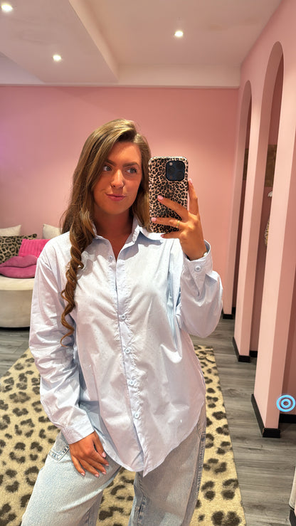 Strass Blouse Licht Blauw