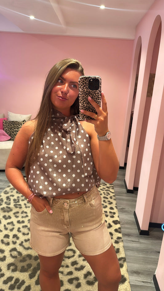 Taupe Short Strass 1168