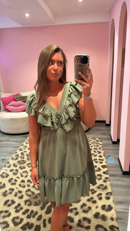 Ruffle Romance Jurkje Groen