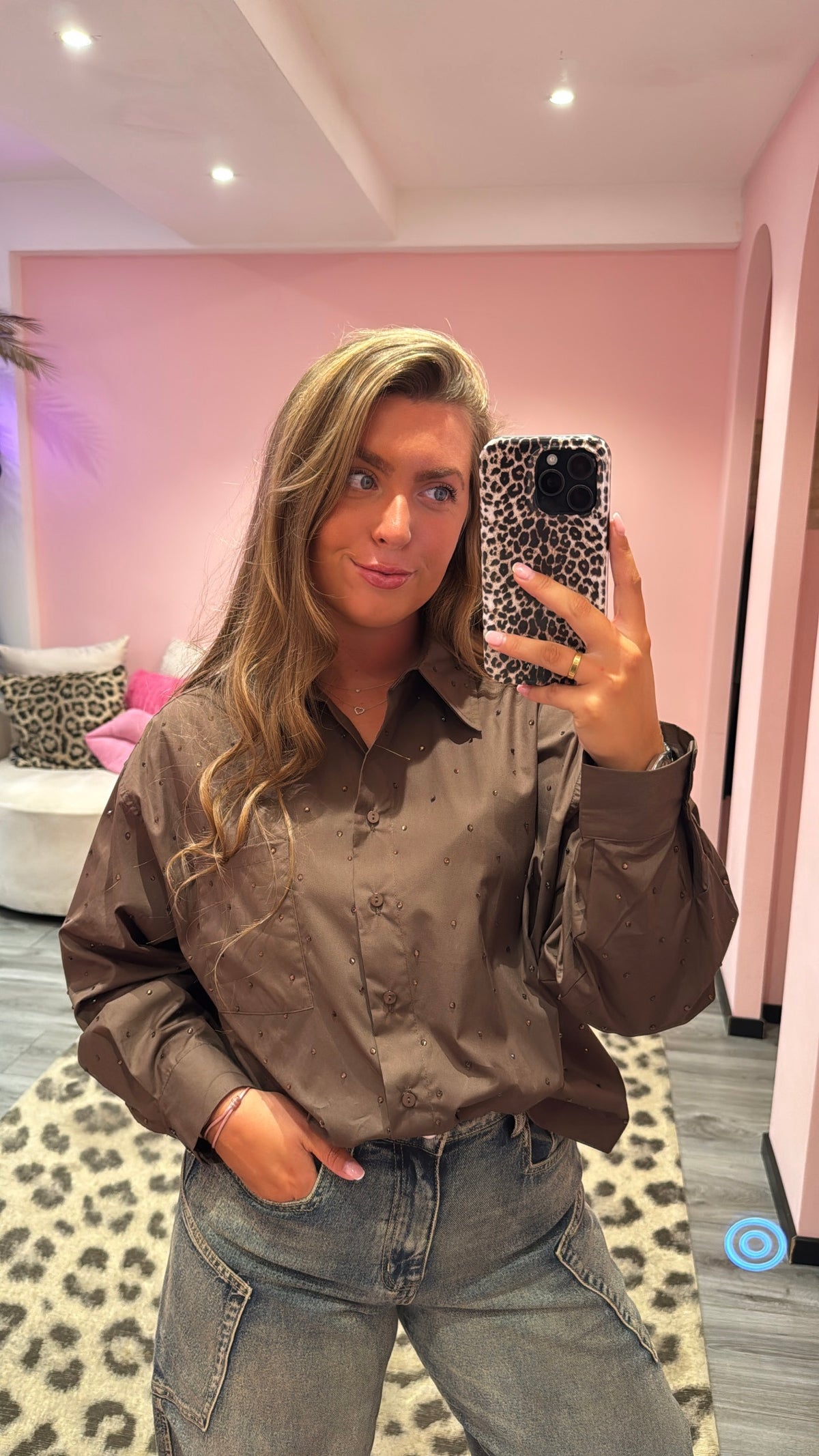 Blouse Sofia Strass Bruin