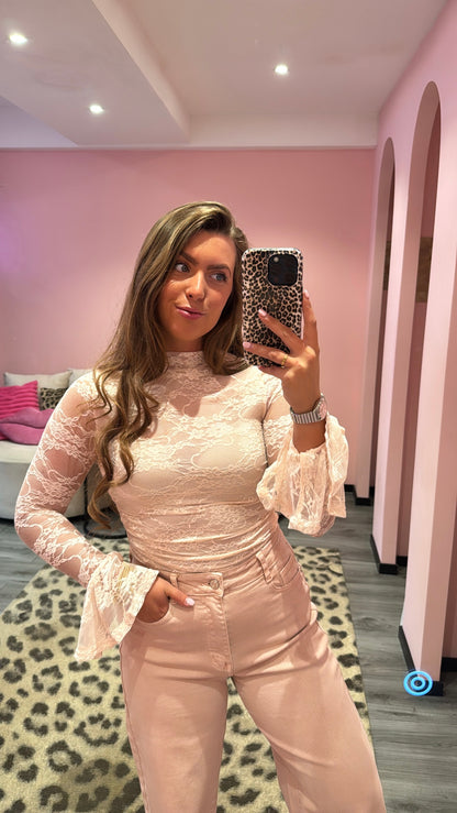 Lace Top Roze