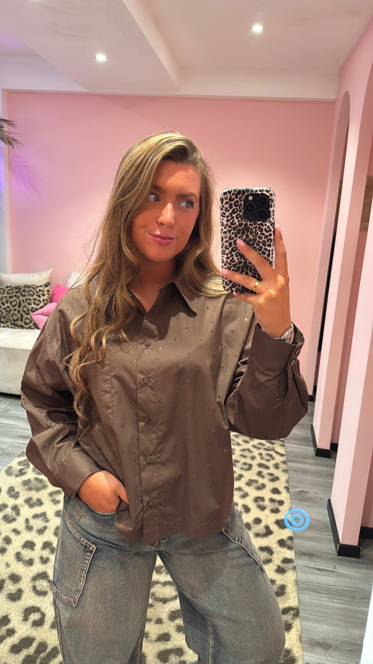 Blouse Sofia Strass Bruin
