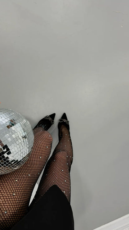 Panty Met Glitter Zwart