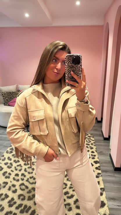 Ambika Fringe Jasje Beige