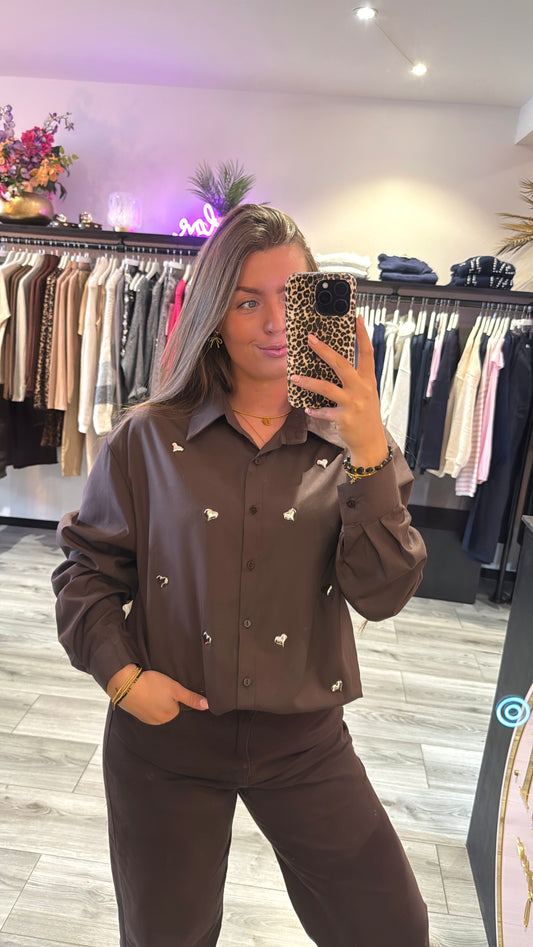 Hartjes Blouse Bruin