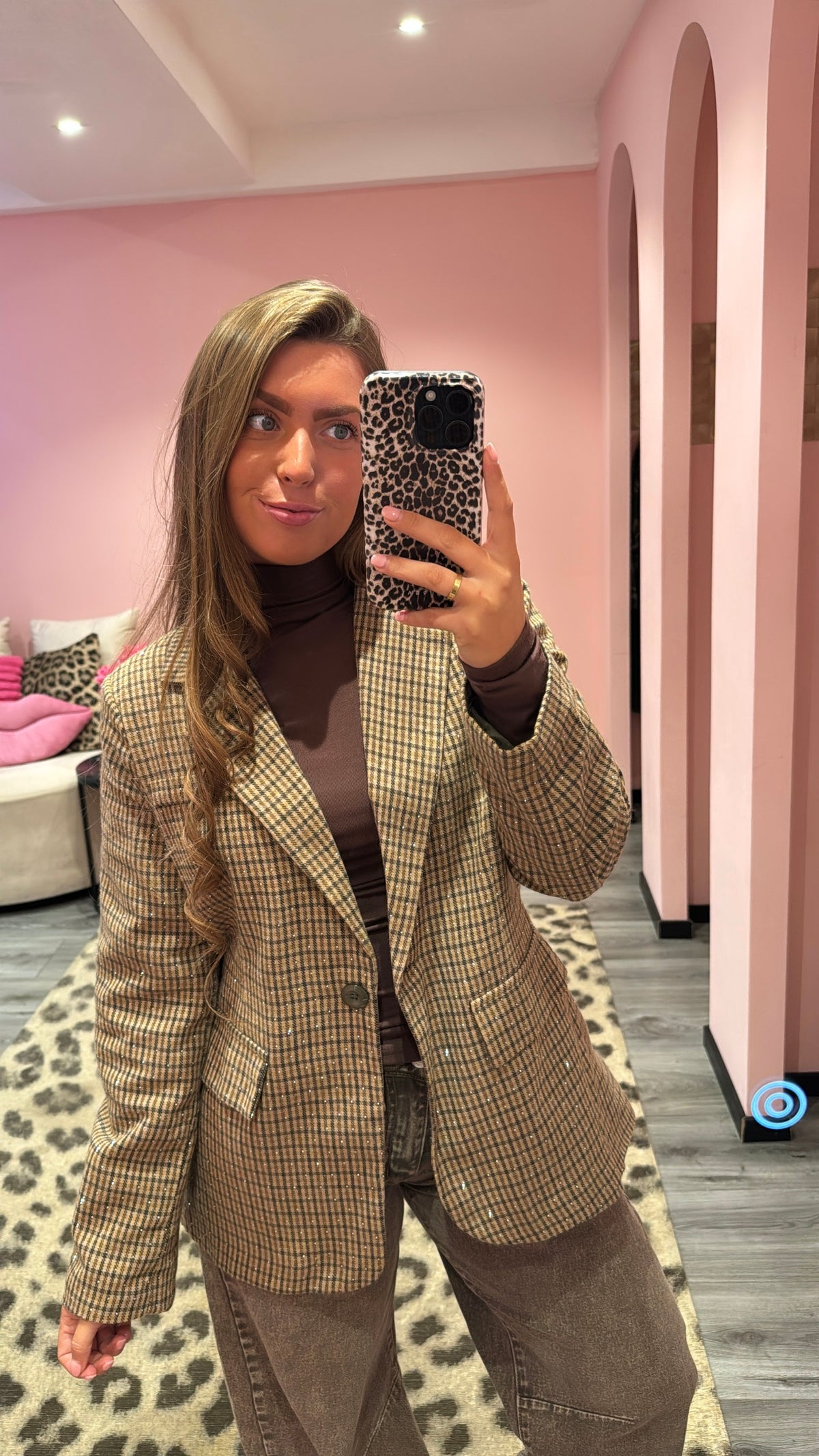 Sparkle Check Blazer Army/Bruin