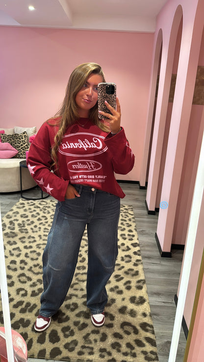 California Star Longsleeve Bordeaux/Roze