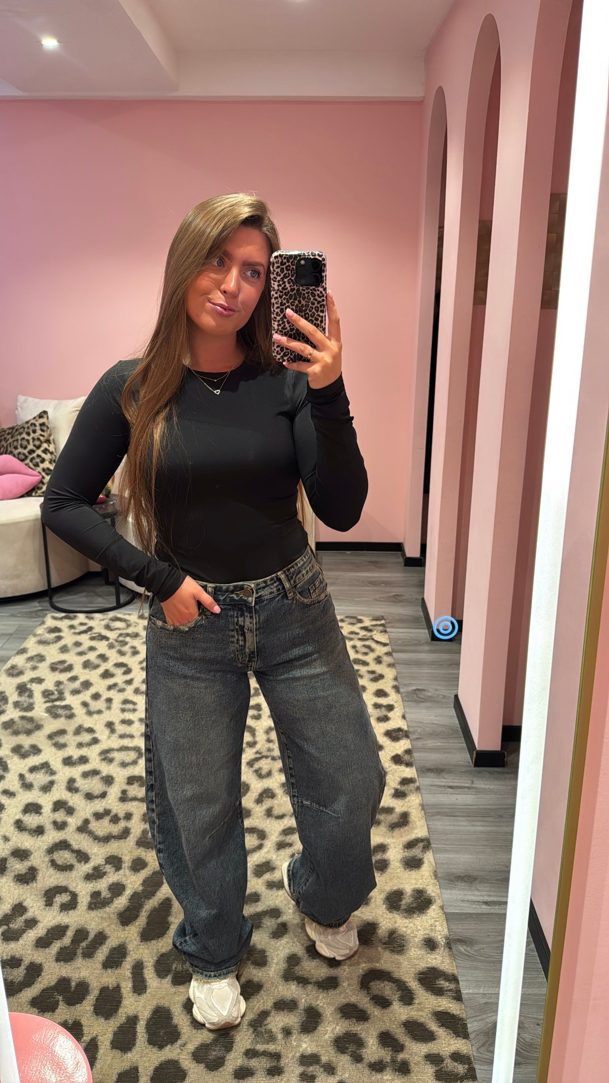 Queen Hearts Barrel Jeans Mid Waist Denim 5029-1