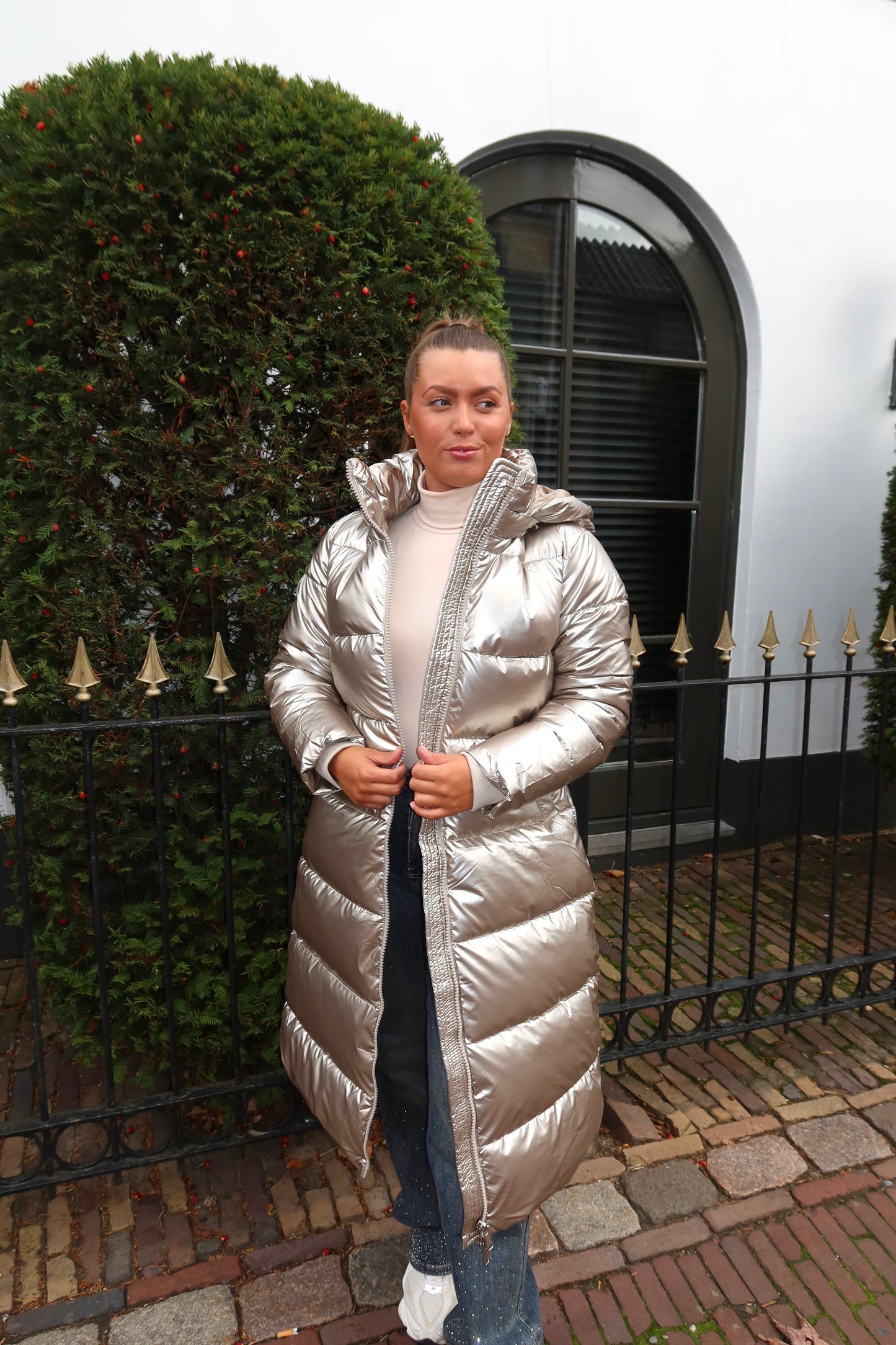 Puffer Jacket Metallic Champagne