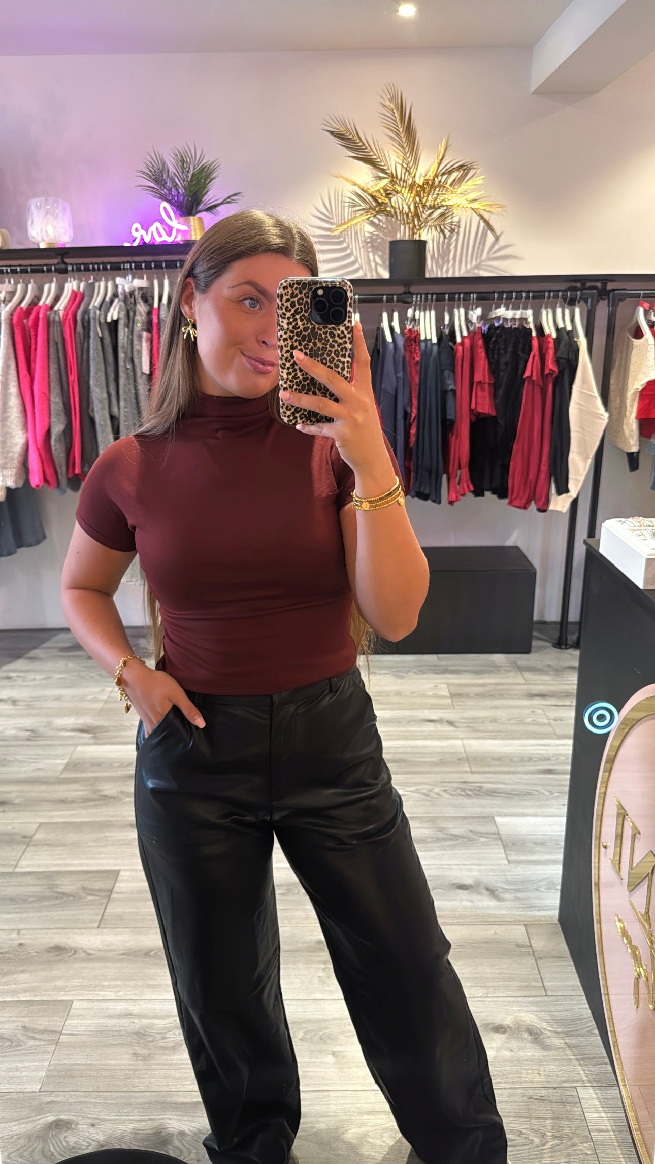 Soft Col Top Bordeaux