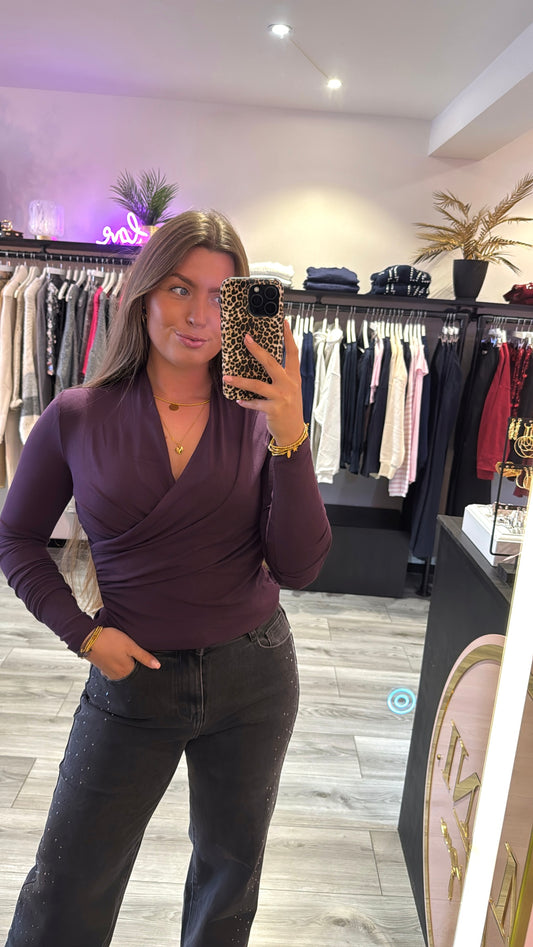 Soft V Top Aubergine