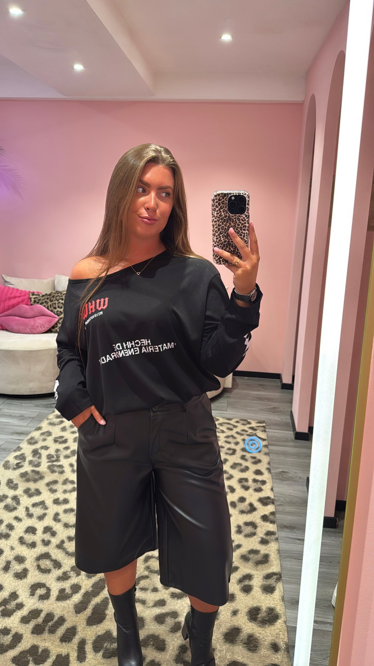 Off Shoulder Longsleeve Zwart