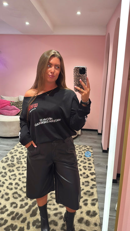 Off Shoulder Longsleeve Zwart