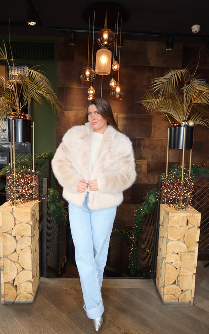 Faux Fur Jasje Beige