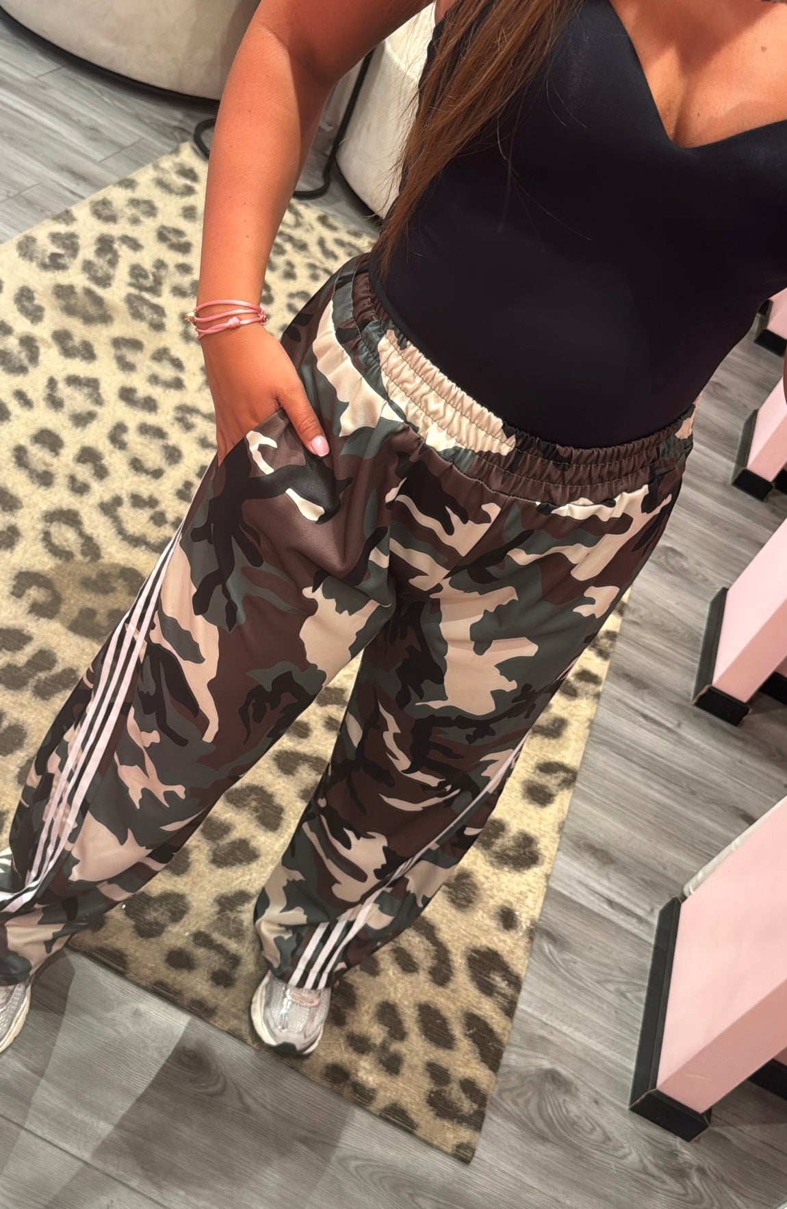 Camouflage Stripe Jogger Pants