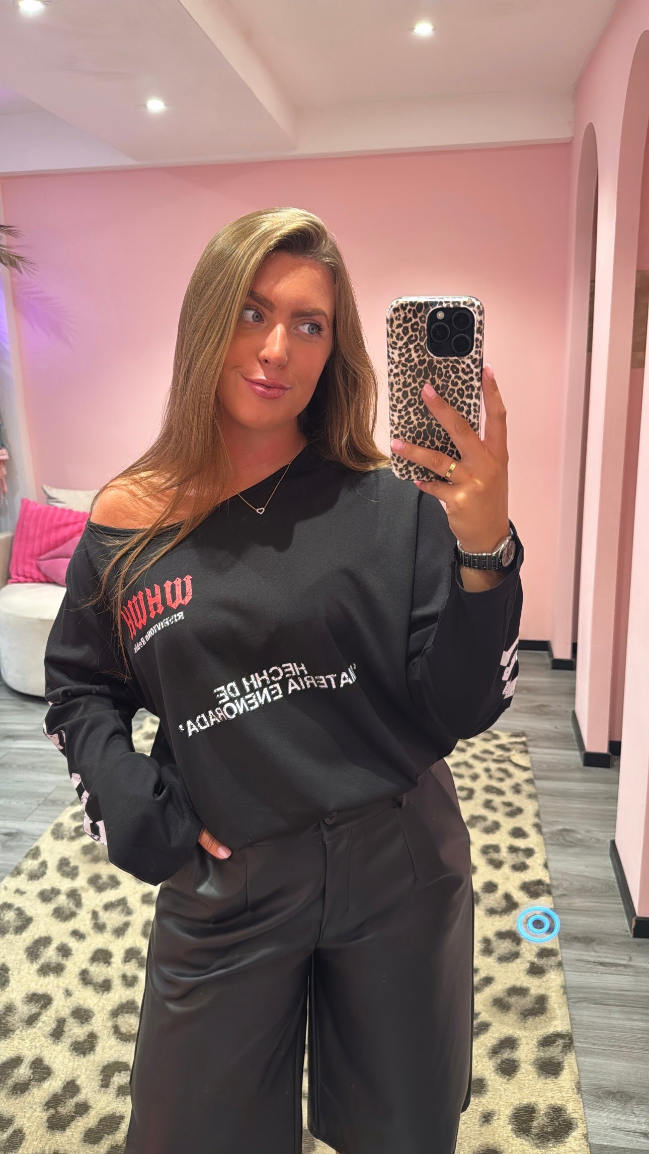 Off Shoulder Longsleeve Zwart
