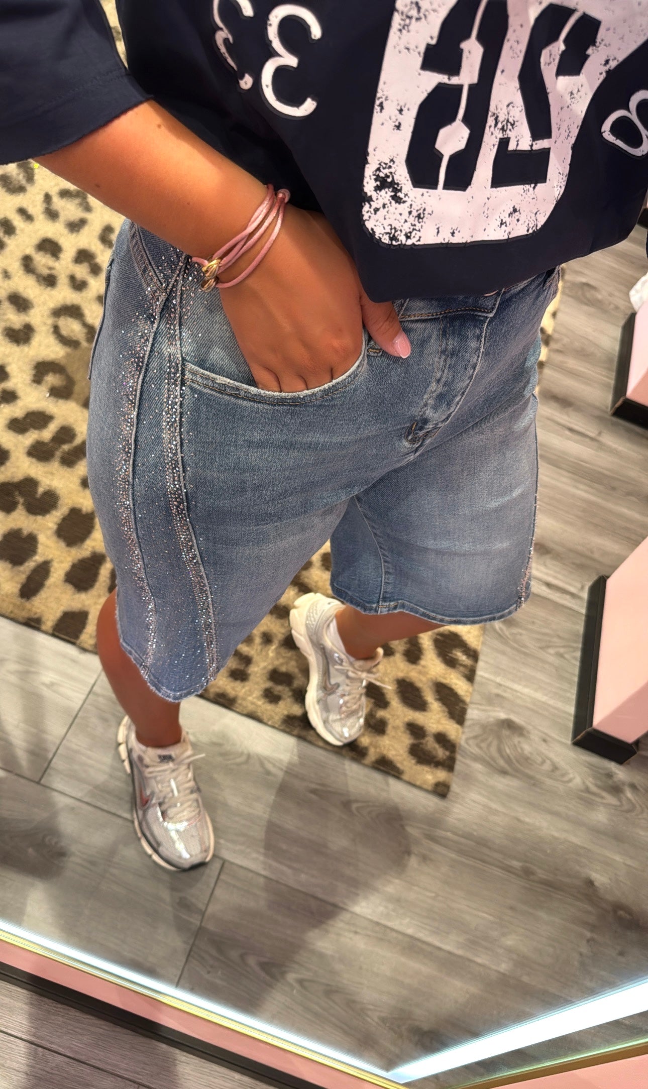 Sparkle Side Denim Jort 8621