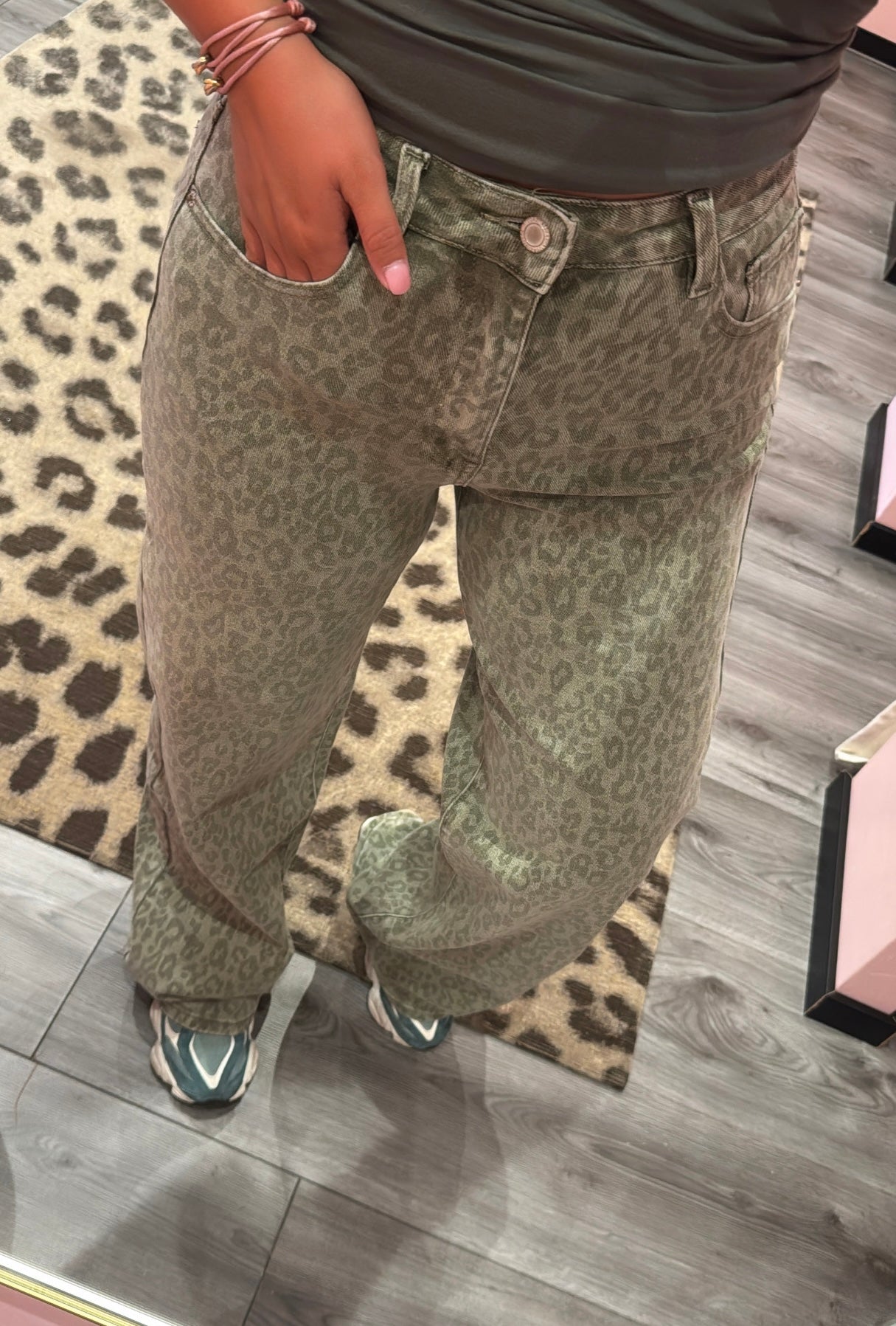 Leopard Jeans Army Groen