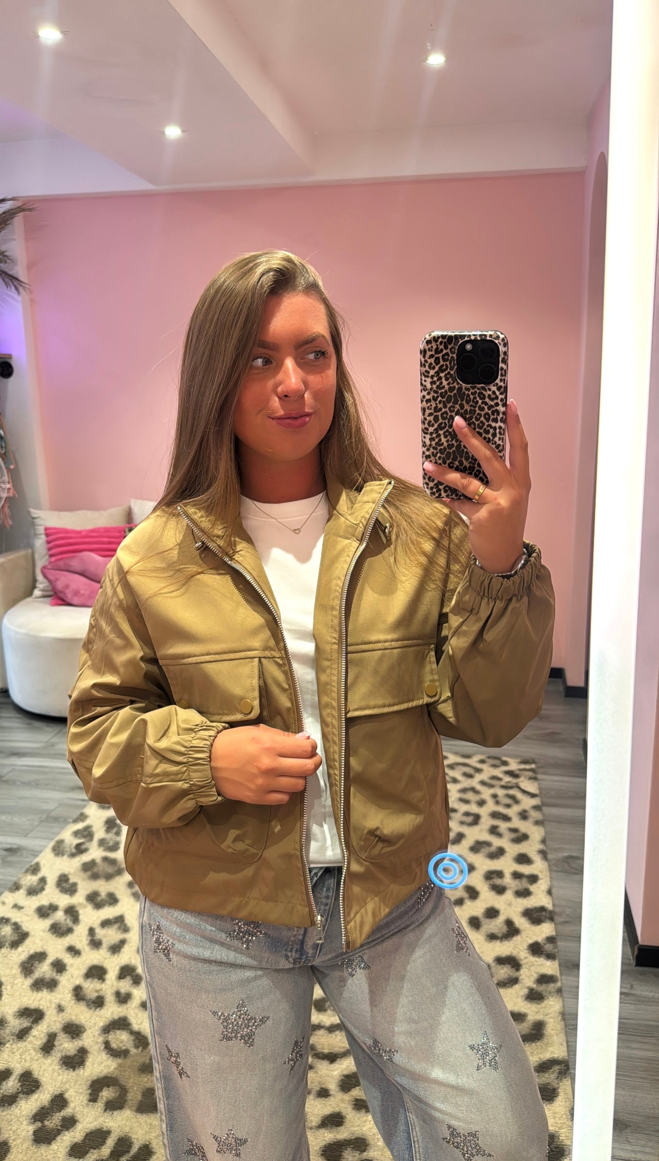 City Chic Bomber Jacket Khaki